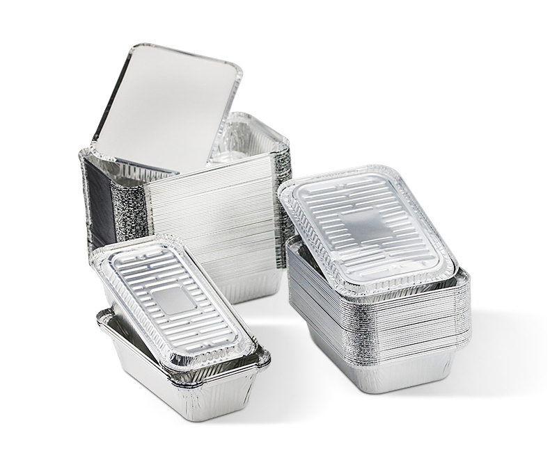 Wholesale Silver Turkey Airline Aluminum Foil Food Container Bakery Trays with Lid