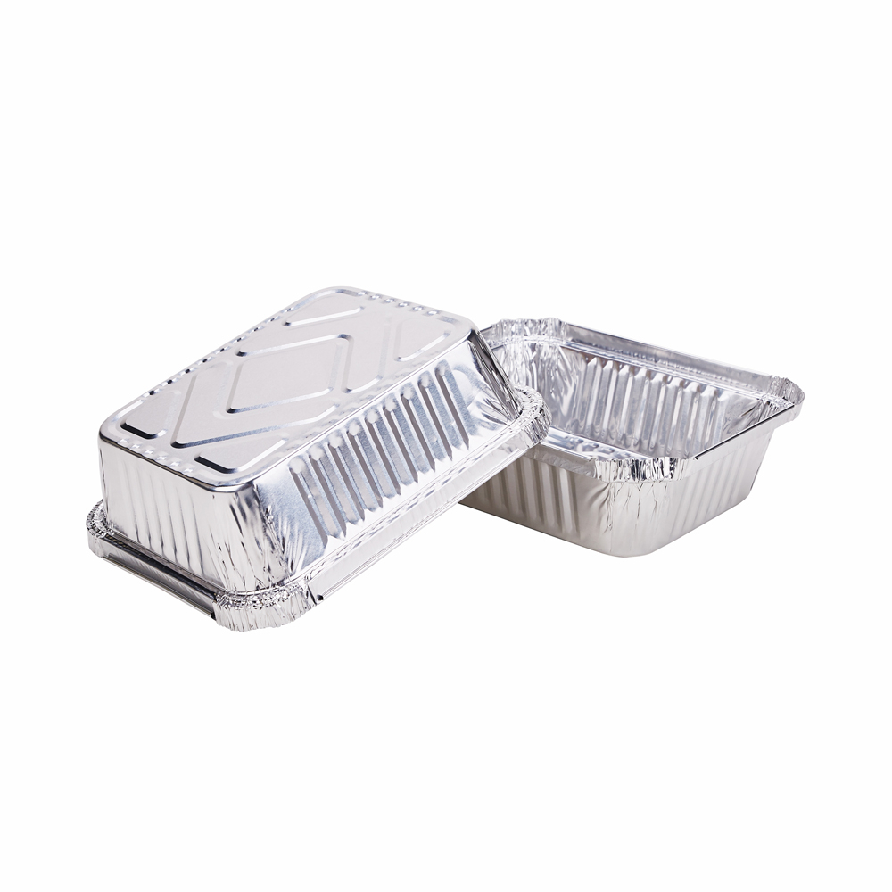 Wholesale Silver Turkey Airline Aluminum Foil Food Container Bakery Trays with Lid