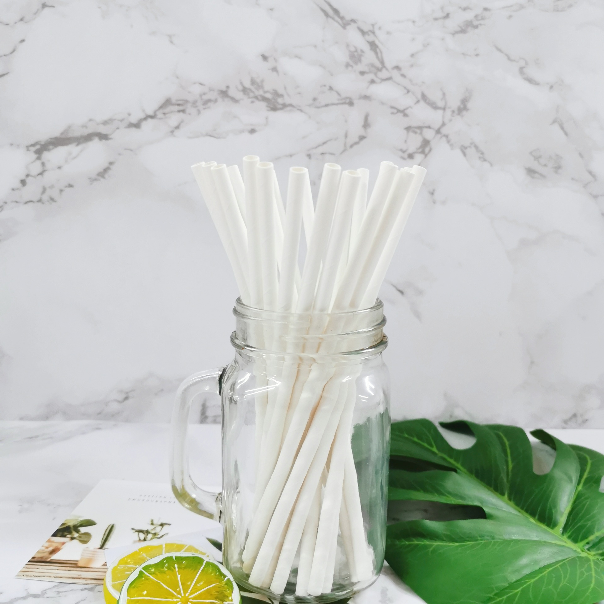 High Quality Manufacturers Kraft Straws Decorative Plain White Paper Straw Rolls 6MM*197MM