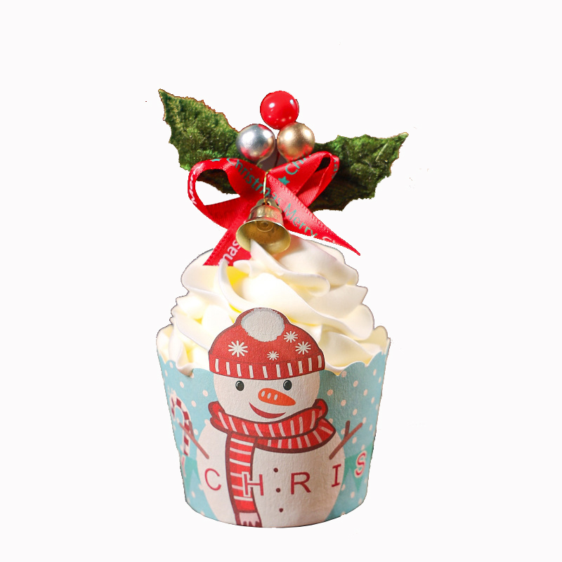 24 PCS/ SET Christmas Paper Cake Cup Cooking Decorations Tools Party Cupcake Liner Baking Cake Cup Surround 