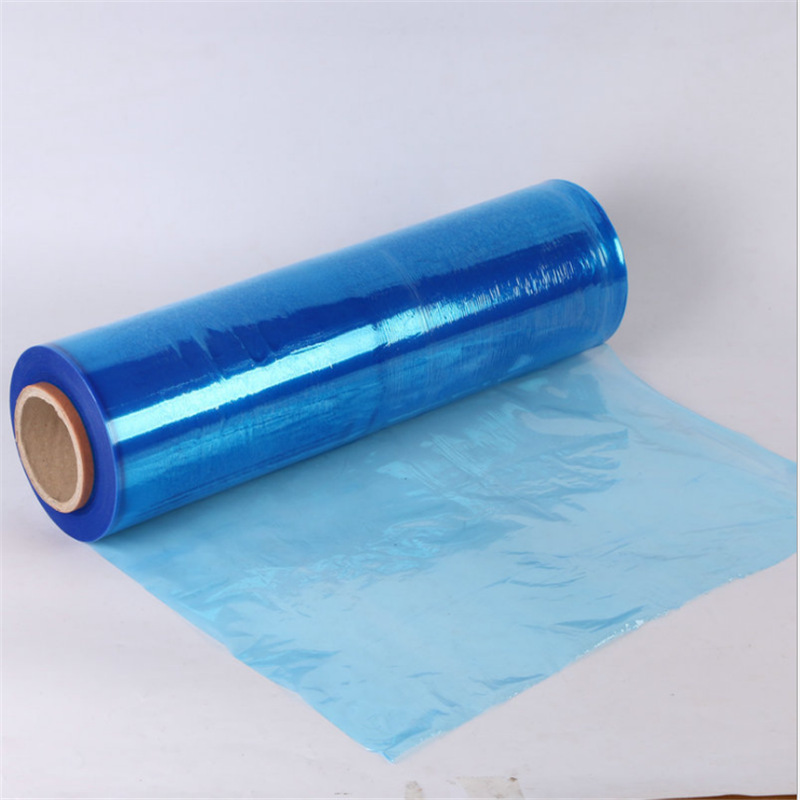 Blue Tinted Stretch Wrap 80 Gauge Plastic Cling Color Hand Stretch Film Rolls for Packaging Moving Packing Pallets