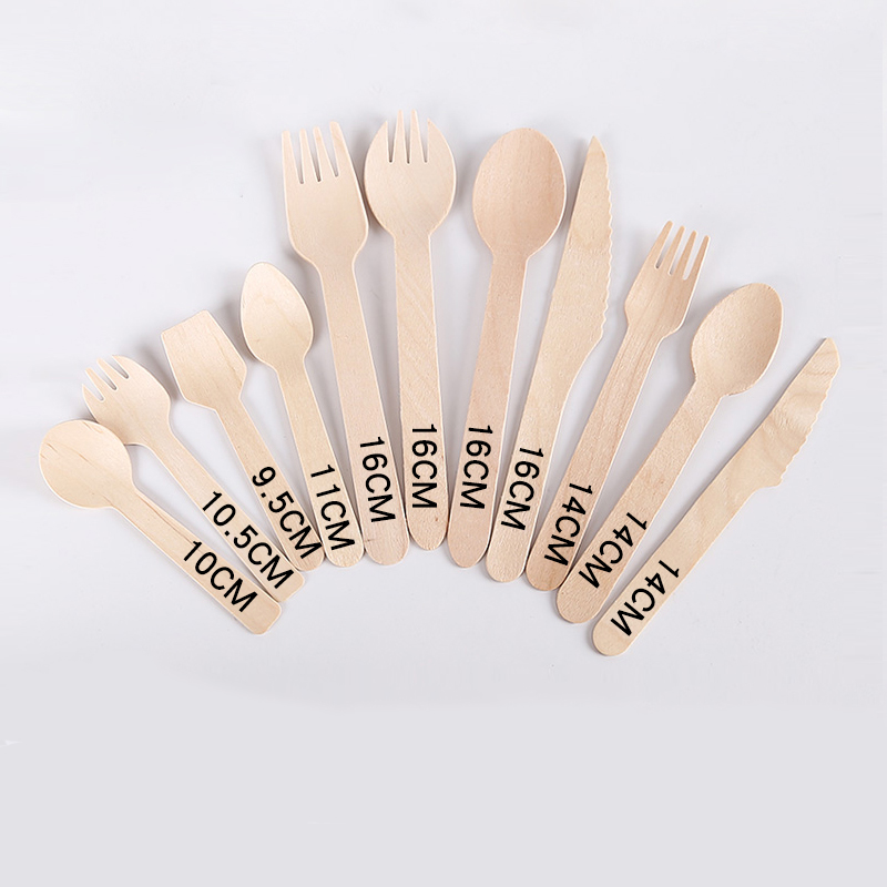 Logo Printed Small Wooden Ice Cream Scoop Spoon with Customized Packaging