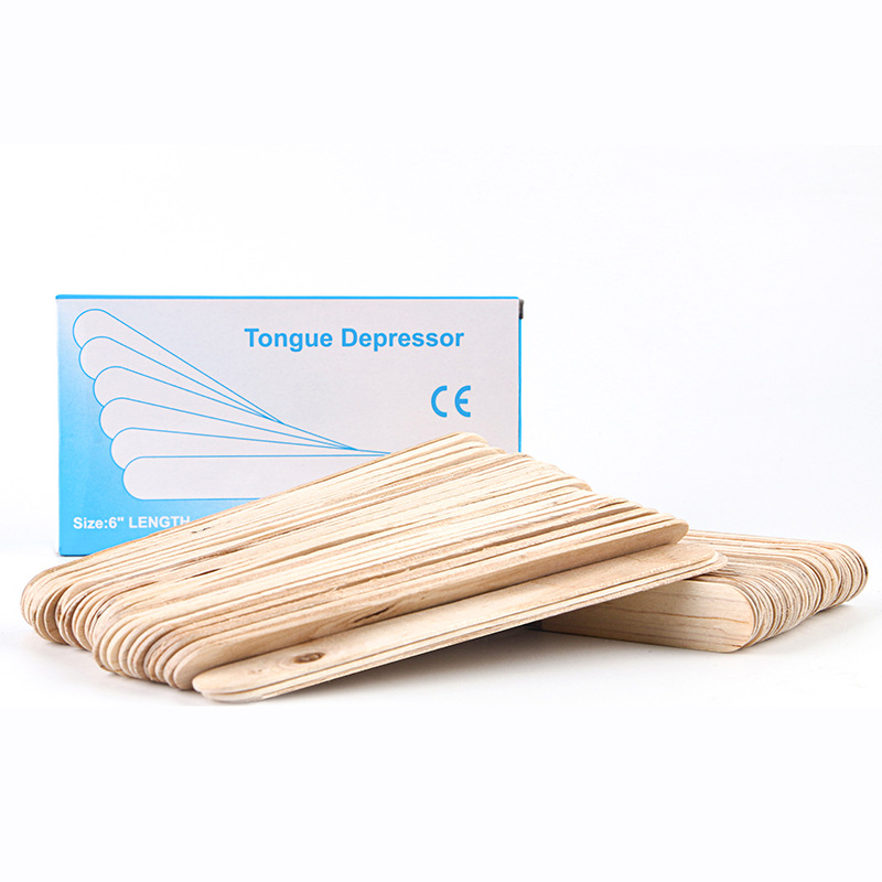 150mm High Quality Adult Sterile Sterilized Non Sterilized Wooden Tongue Depressor Dental Use on Sale