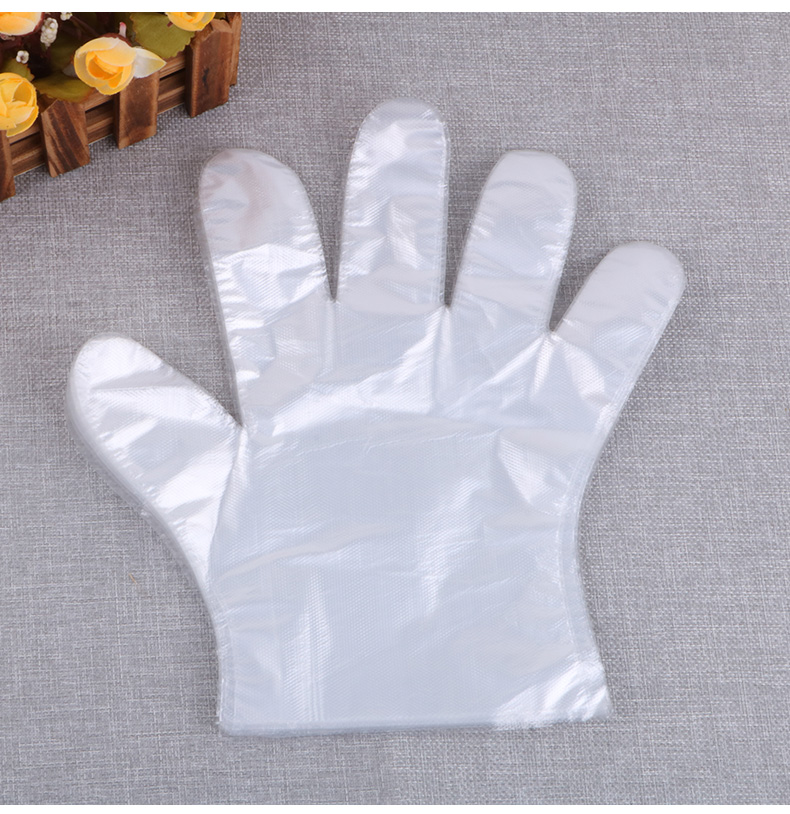 Disposable HDPE Food Handling Long Cuff Poly Gloves, One Size Fits Most 