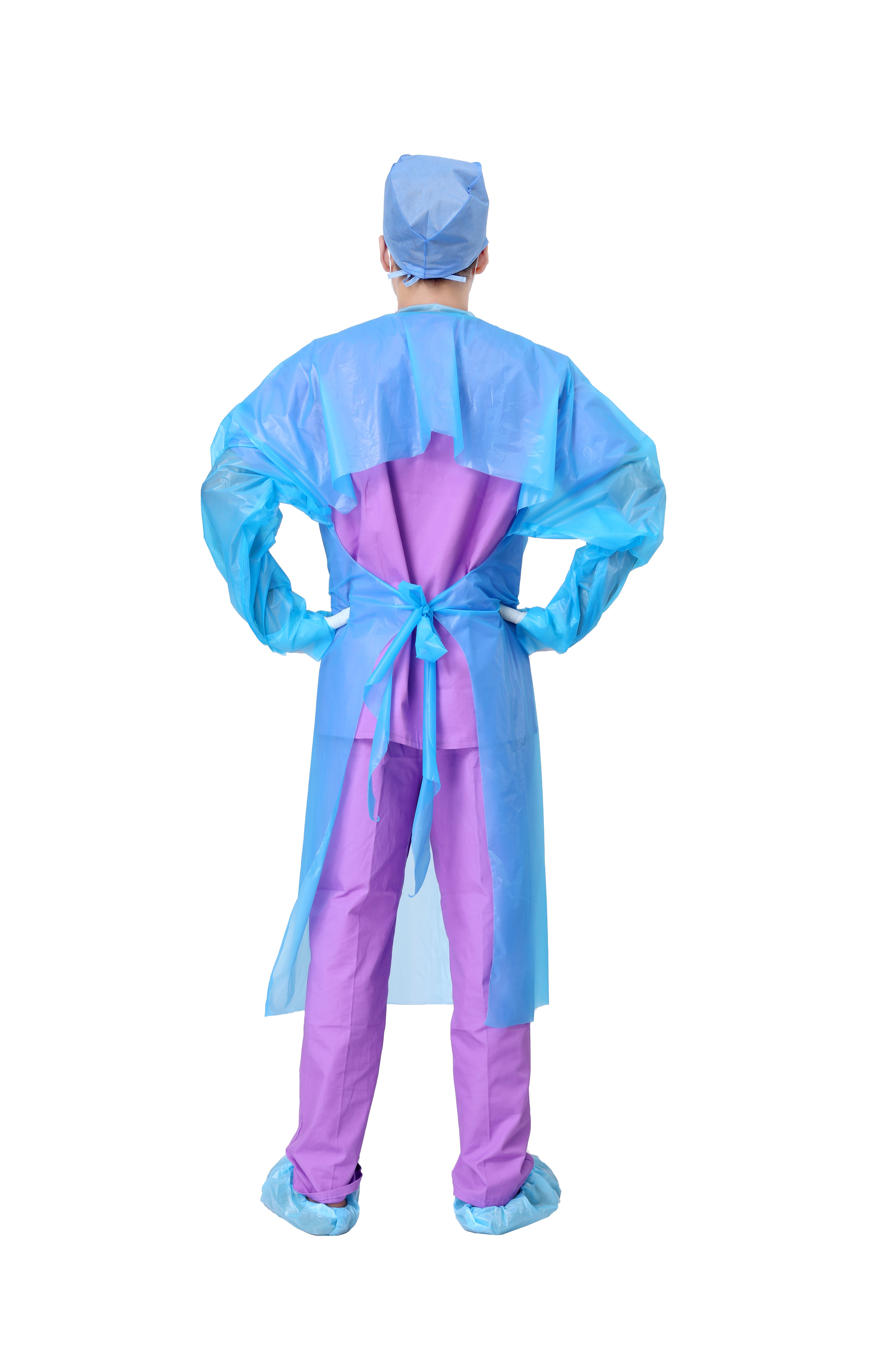 Polyethylene Disposable, Non-Surgical Isolation Gowns, Blue, 