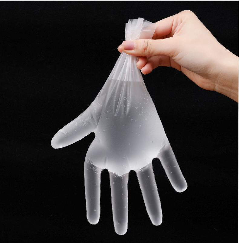 Stretchable Plastic Care Plus Powder Free Hybrid Food Safe Disposable TPE Hybrid Food Service Gloves 