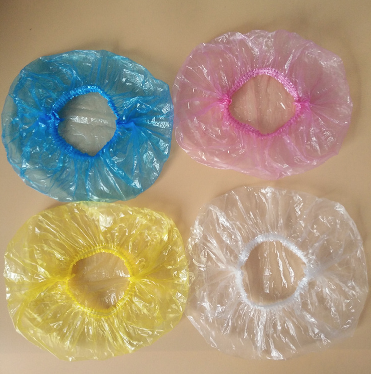 Disposable Shower Caps, Plastic Clear Thickening Bath Hair Cap And Thick Waterproof Bath Caps for Hair Treatment, Spa, Hotel And Hair Solon, Home Use,Portable Travel,large Size 20.5"