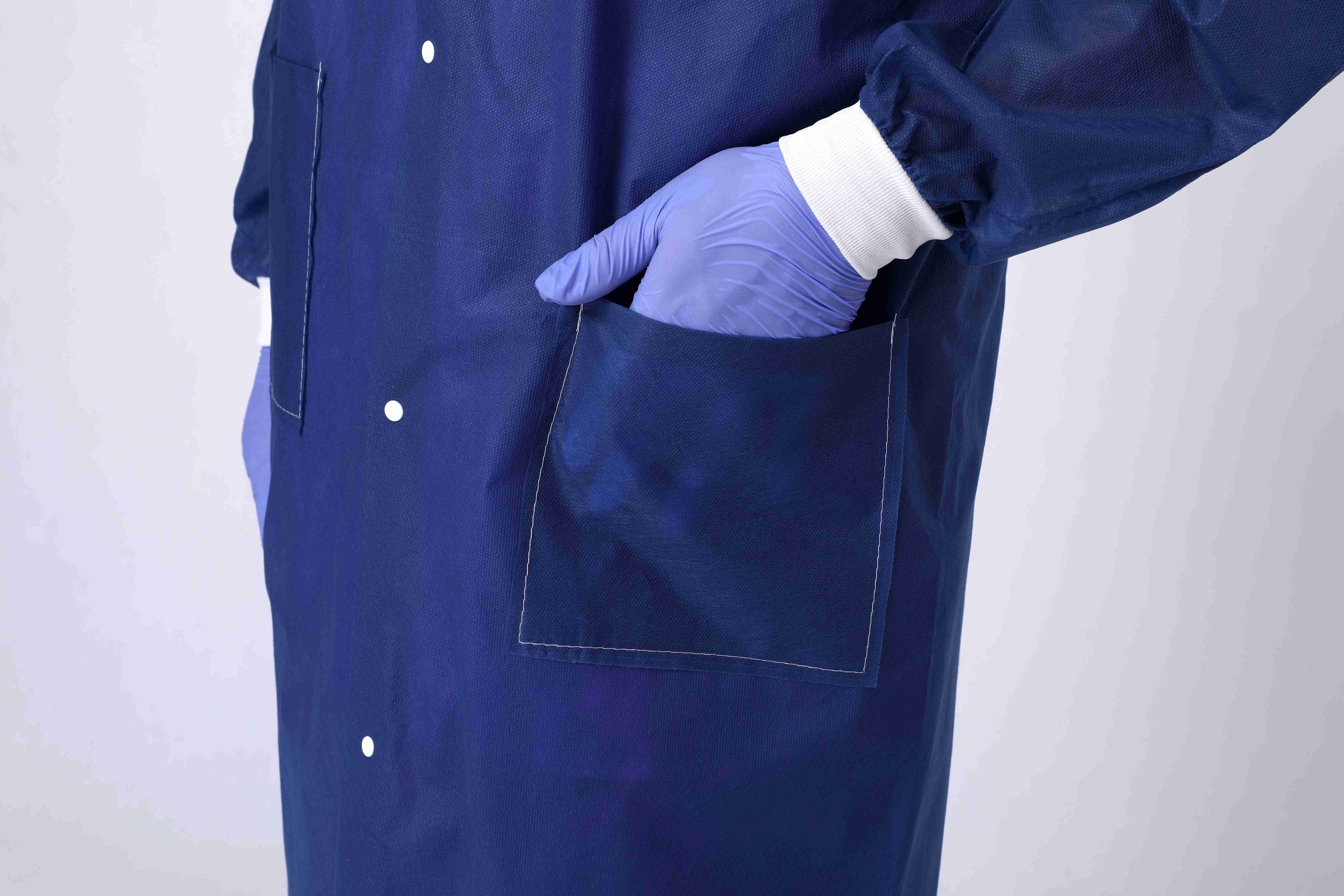 Disposable Lab Coats - Lab Coats for Men And Women - Knee Length Lab Coat with Knit Cuffs And Collar - Medical Lab Jacket for Adults 