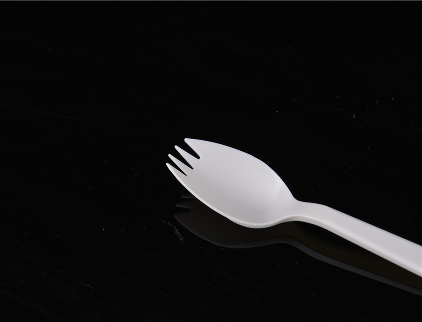 Disposable Biodegradable Green Wedding Variouscornstarch Spoon And Fork Set in One Cutlery Set 