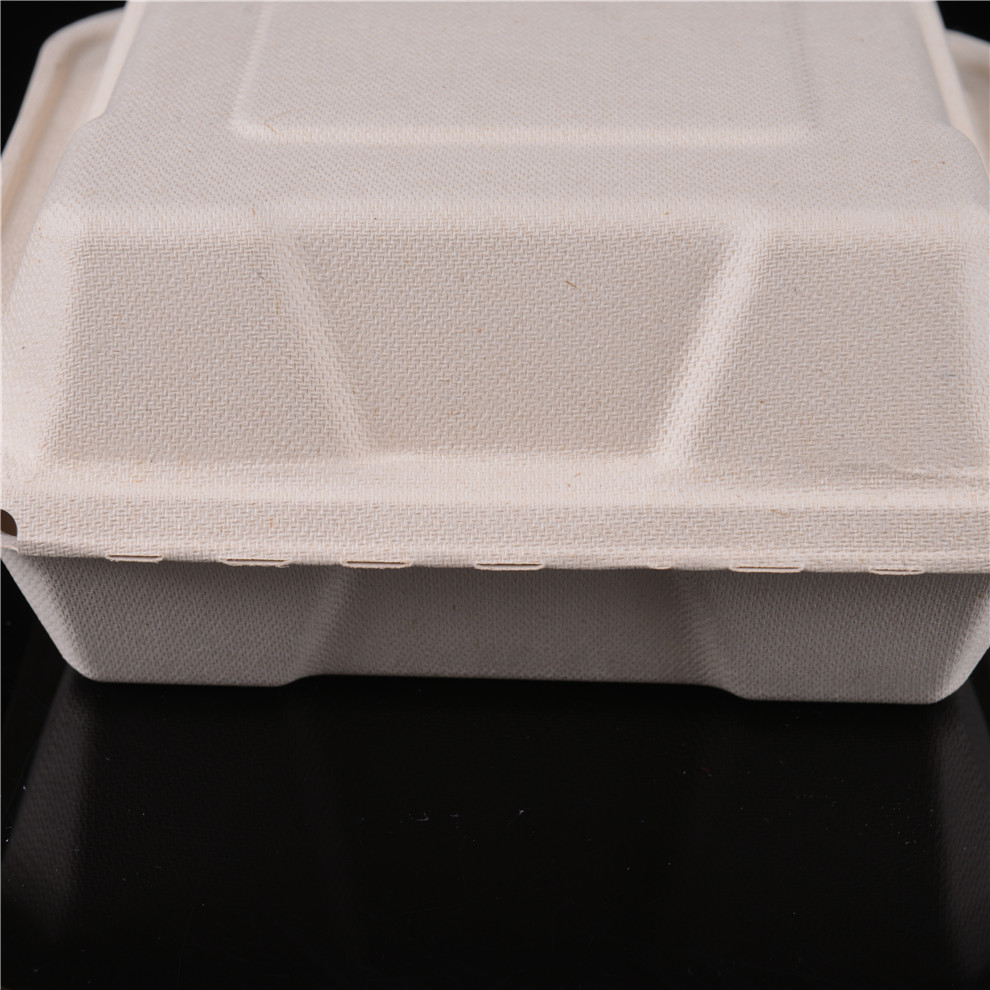 biodegradable product chinese food bento takeout take away clamshell large sugarcane bagasse pulp lunch box with lid