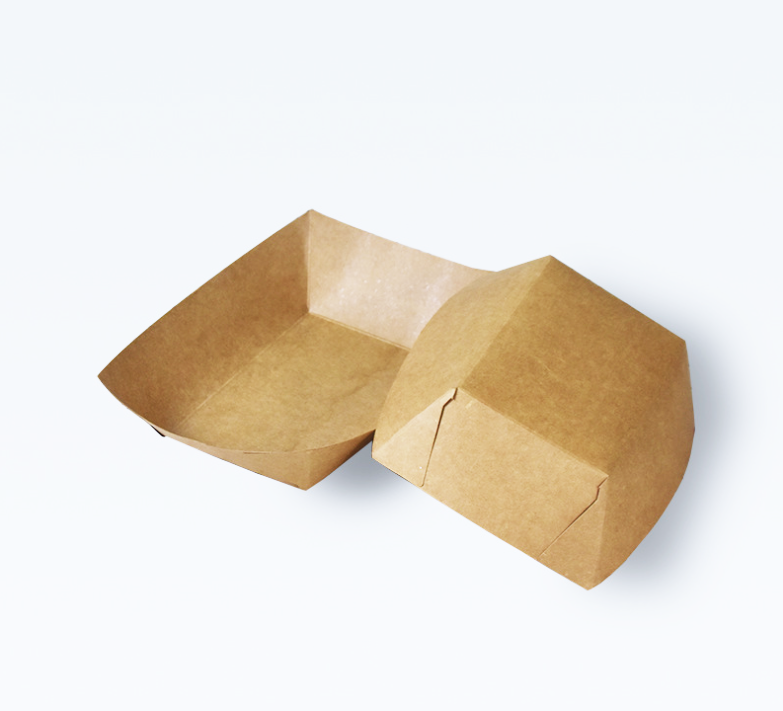 Eco Friendly Disposable Bread French Fries Chip Paper Tray Boat Box Package