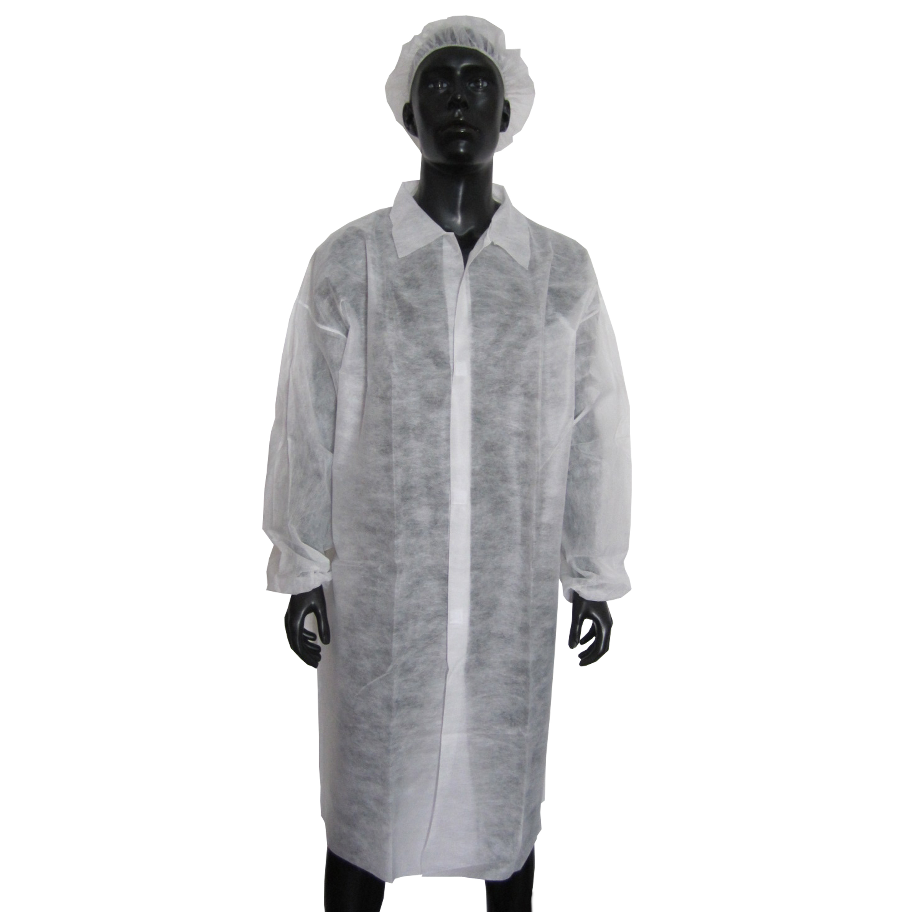 Medical Supply Disposable Lab Coats for Adults. Pack of 10 White Surgical Gowns X-Large. 50 Gsm Polypropylene Lab Coat Men. Non Sterile SPP Lab Gowns with Folded Collar, Knit Wrists, 3 Pockets.