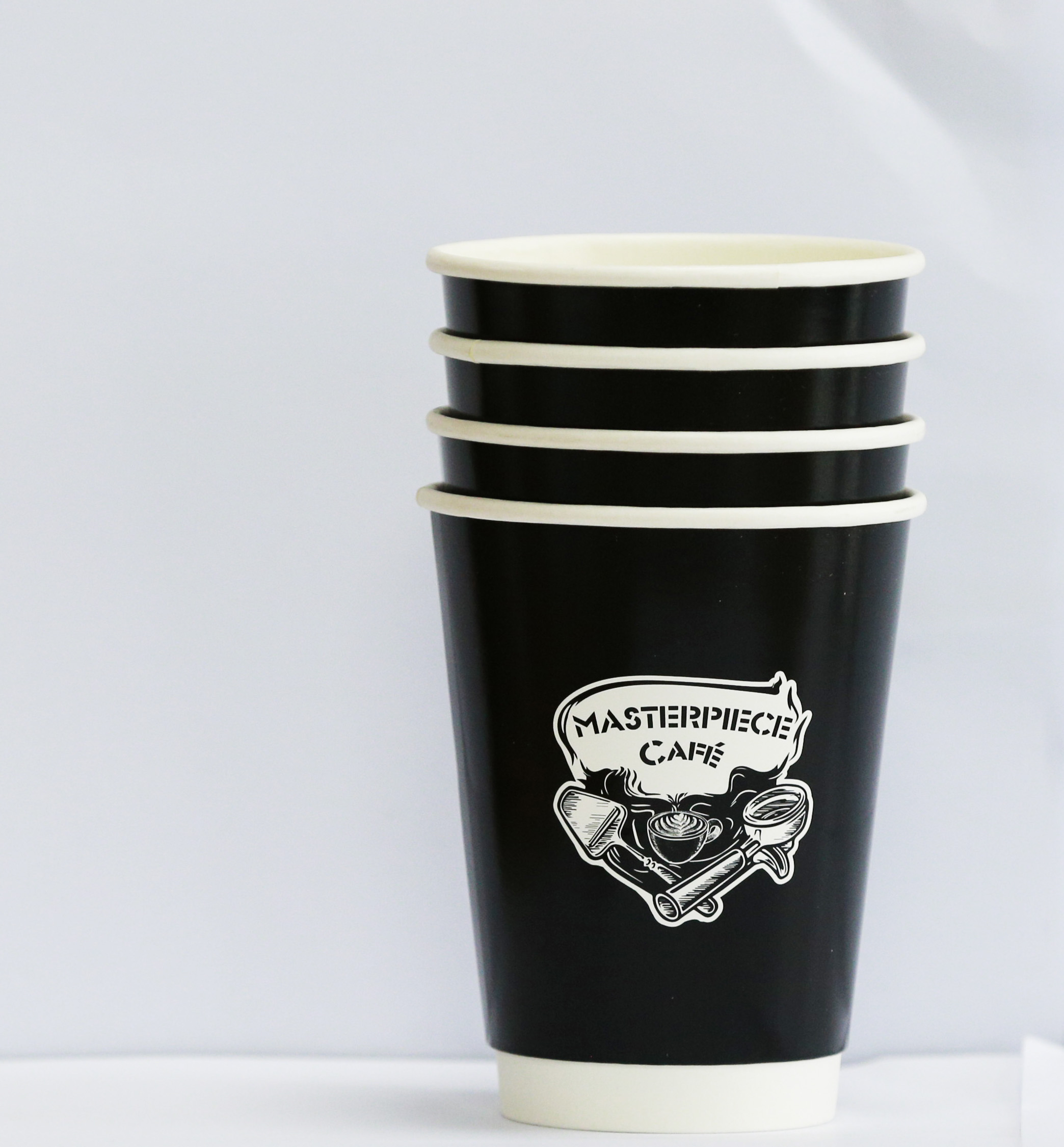 12oz Printed Biodegradable Disposable PLA Coated Compostable Custom Logo Paper Coffee Cups Double Wall Paper Cup Cardboard Cup