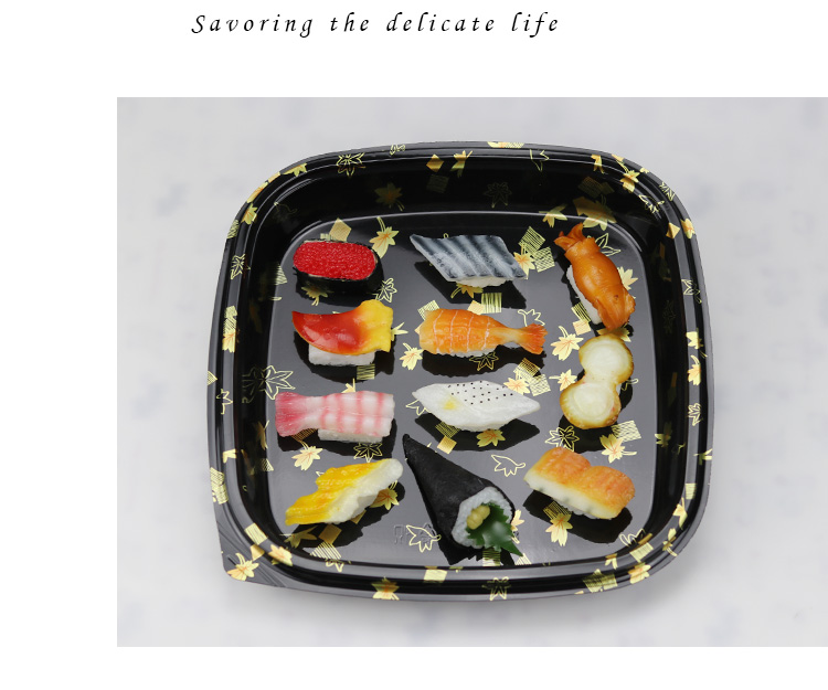 Hot Sale Disposable Square Plastic Anti-Fog Sushi Packaging/Sushi Container Tray