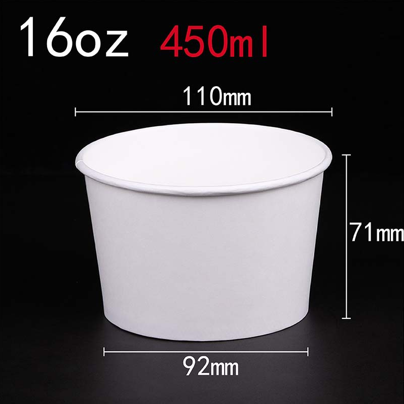 Customized Size Take Away Biodegradable Compostable Paper Disposable Soup Bowls with Lids