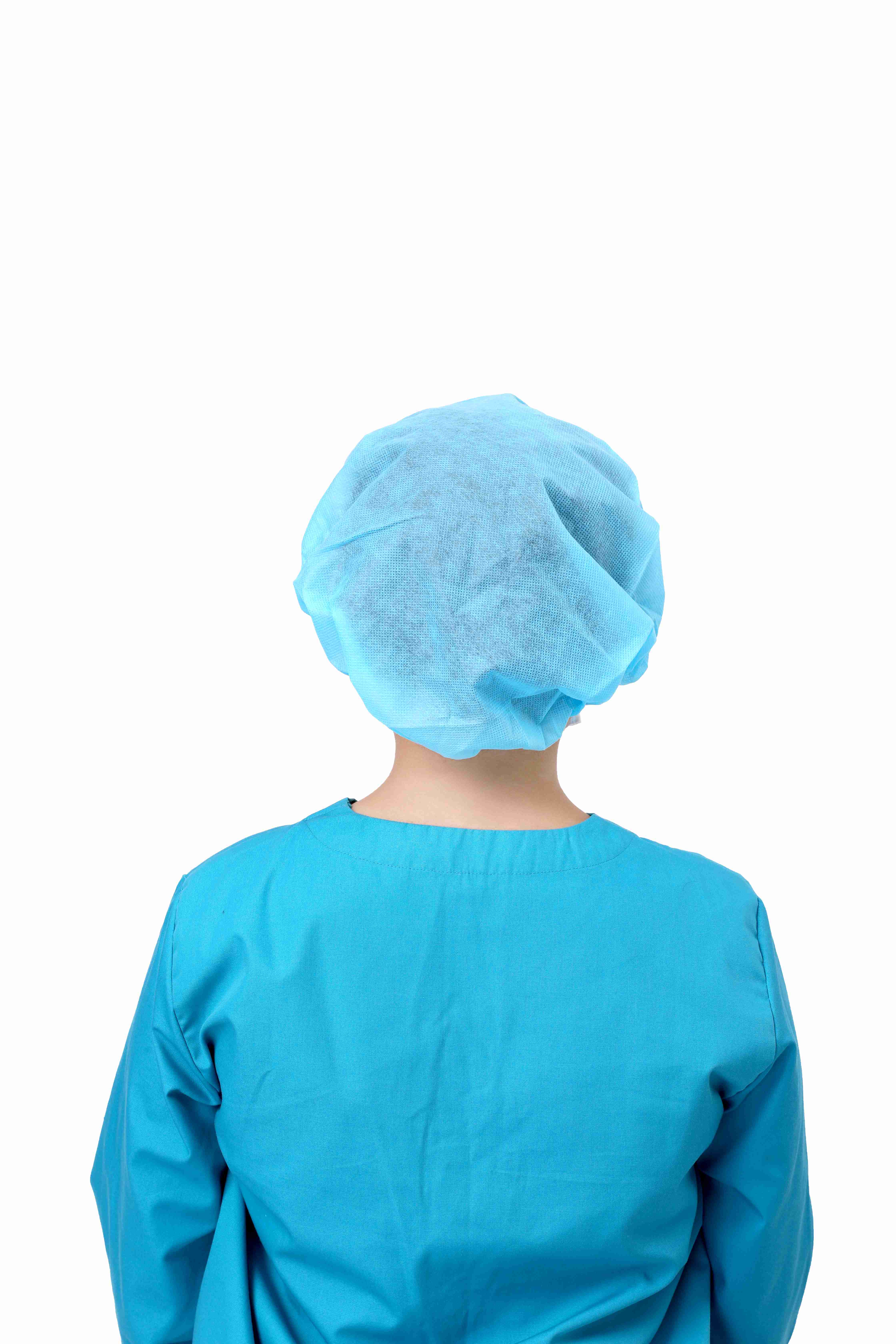 100 pcs (Blue) Disposable Bouffant Caps, Spun-Bounded Poly, Hair Head Cover Net, Non-Woven, Medical, Labs, Nurse, Tattoo, Food Service, Hospital-(21 INCH)