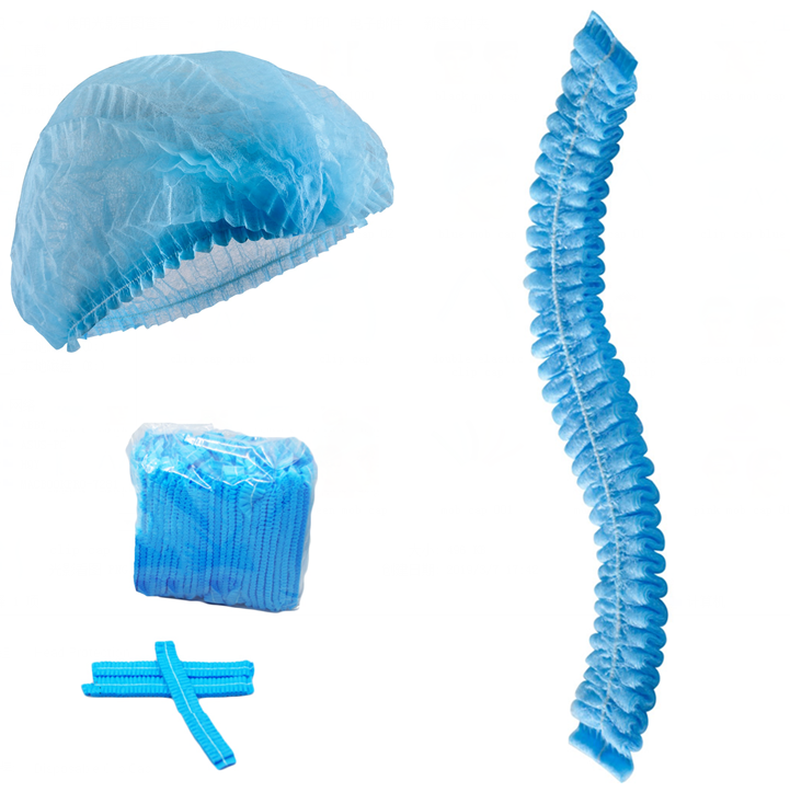 YEs!Fresh 100 Pieces Disposable 21 Inch Non-Woven Bouffant Clip Caps Mob Mop Caps Hairnets Head Cover 