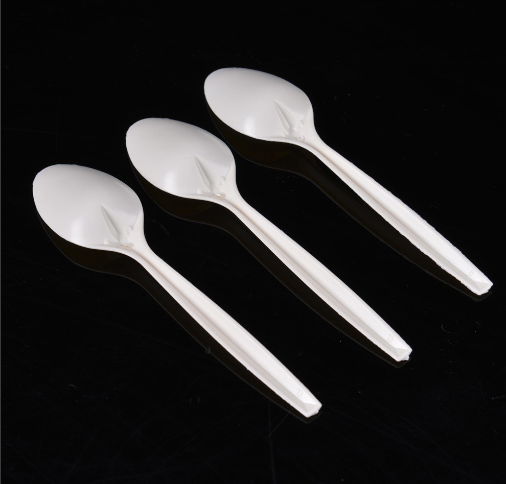 Biodegradable Bio Degradable Disposable Cornstarch Corn Starch Plastic Soup Spoon Fork Knife PSM Cutlery Set 