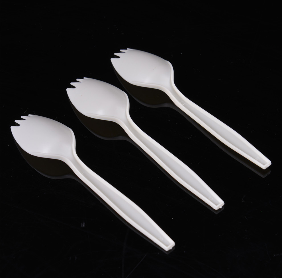 Disposable Biodegradable Green Wedding Variouscornstarch Spoon And Fork Set in One Cutlery Set 