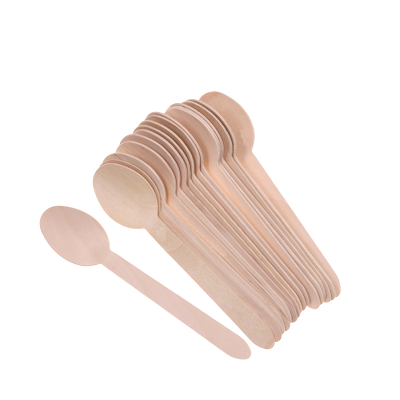 Disposable Wooden Bamboo Soup Spoon Spoons Kitchen Cooking Teaspoons Travel Flatware Support 100% Natural,factory Price 1000 Pcs