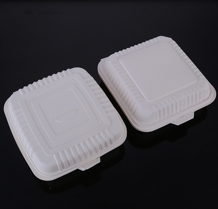 Biodegradable Sugarcane Bagasse 6x6 inch Burger Hamburger Box