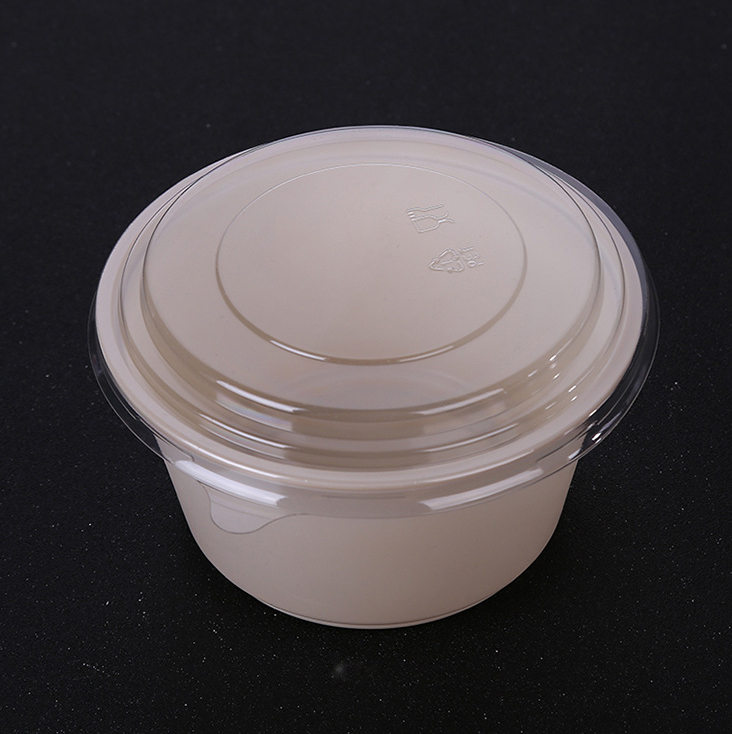 Corn Starch Bowl Poke Bowl Packaging Lid Cornstarch Disposable Food Container Bowl Food Soup Small Container Round Lunch Box