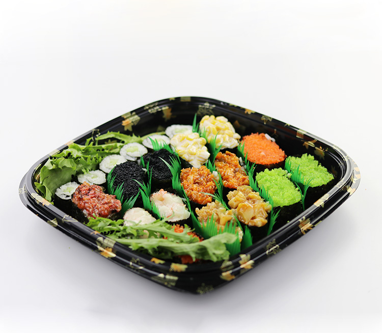 Hot Sale Disposable Square Plastic Anti-Fog Sushi Packaging/Sushi Container Tray