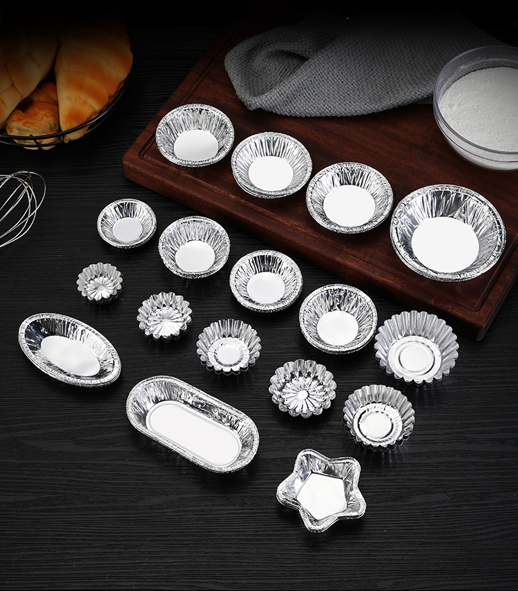 Disposable Aluminum Foil Cup Cake Baking Disposable Ovenable Aluminum Foil Cake And Egg Tart Packaging Cups