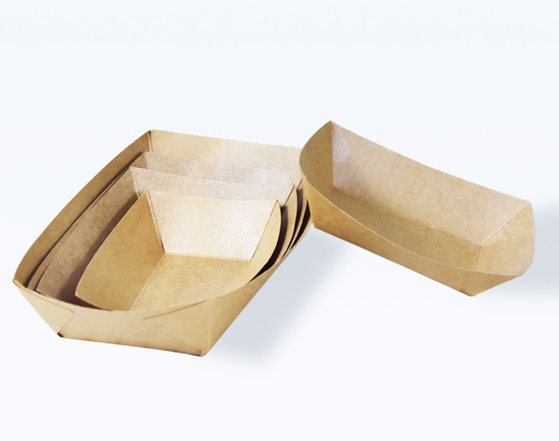 Eco Friendly Disposable Bread French Fries Chip Paper Tray Boat Box Package