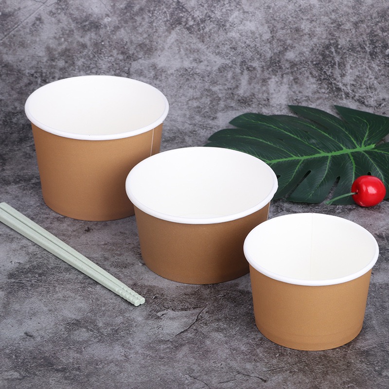 New Designed 4oz 5oz 6oz 8oz 12oz Ice Cream Tubs Ice Cream Paper Cup Bowl with Plastic Lid