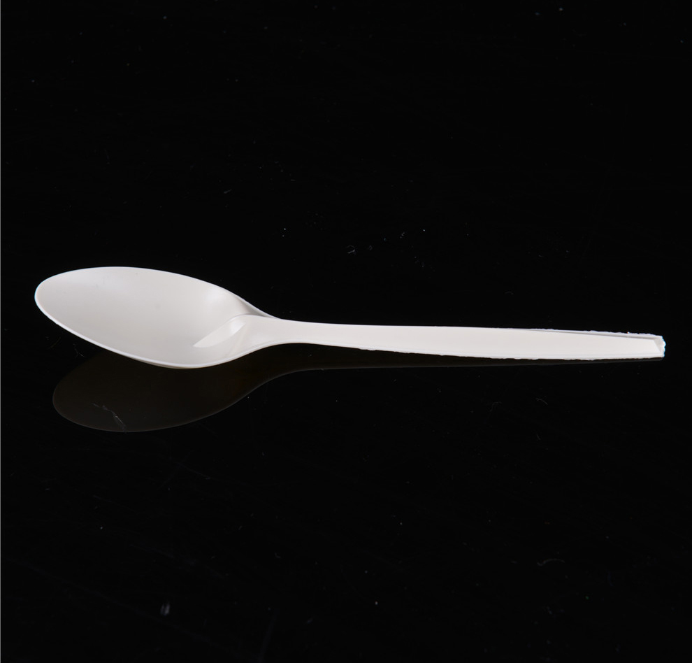 Biodegradable Bio Degradable Disposable Cornstarch Corn Starch Plastic Soup Spoon Fork Knife PSM Cutlery Set 