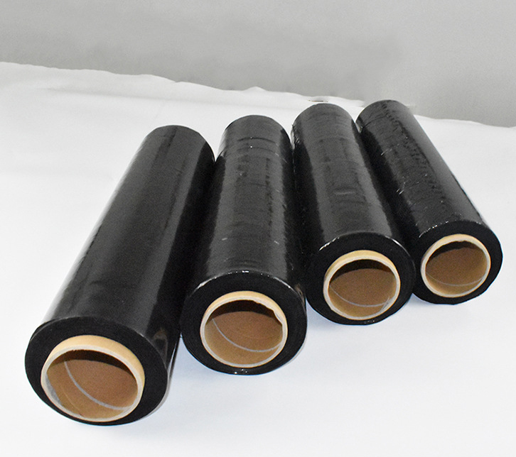 LOW PRICE CLING PALLET 80 GAUGE 23 MICRON ROLL WITH LOGO SAFETY BLACK STRETCH FILM