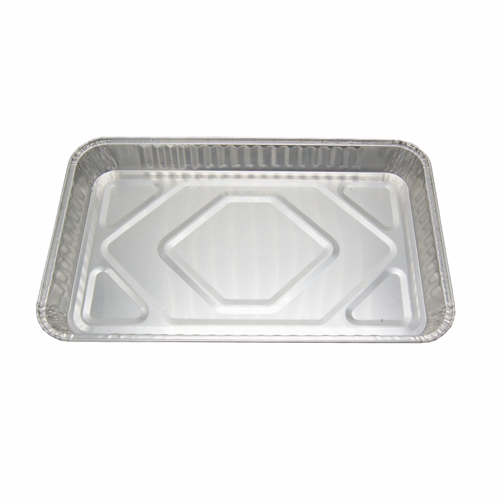 Retail Packing Disposable Rectangle Aluminum Foil Food Containers Trays with Lids