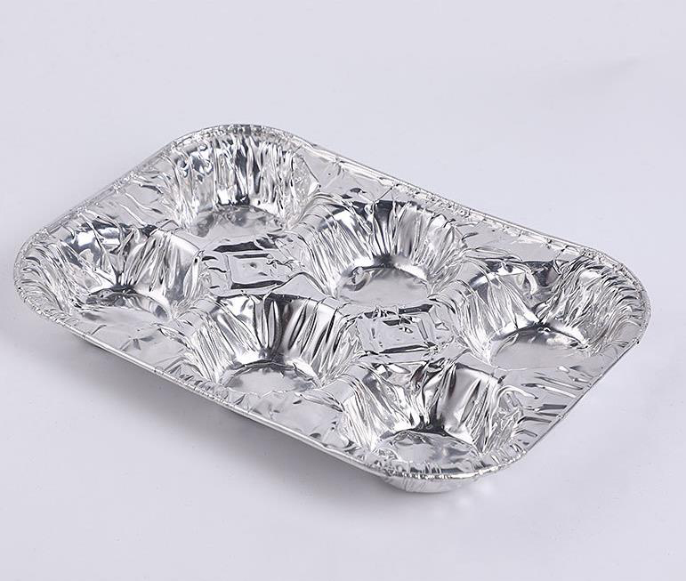 Disposable 6 Muffin Mold Six Compartments Aluminum Foil Egg Tarts Cup Plate Pastry Tray Baking Container Plato De Tarta Aluminio