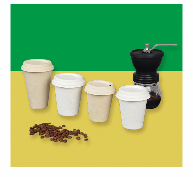 Disposable Biodegradable Sugarcane Tableware Compostable Hot Drink Coffee Cups