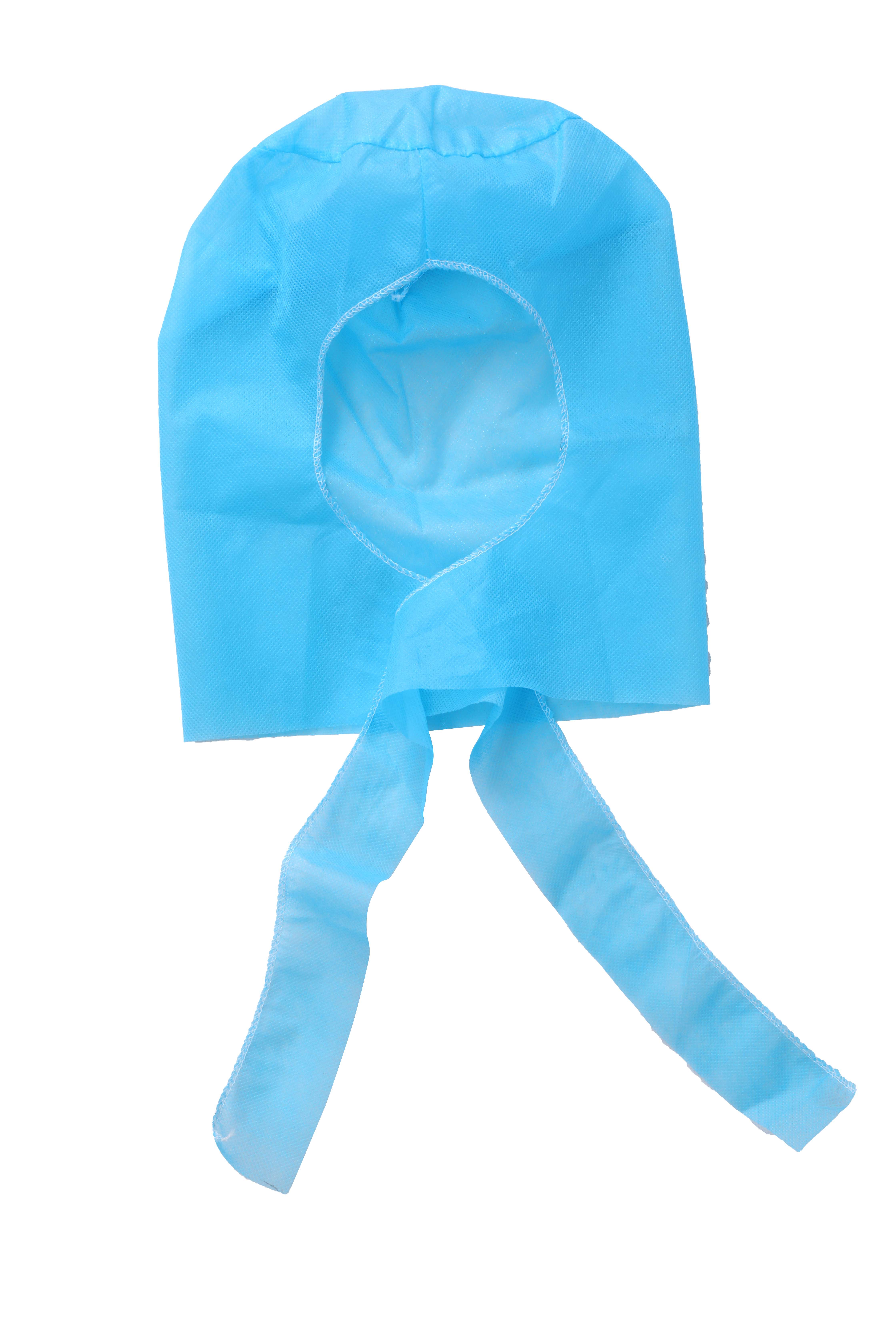  Disposable Hood Caps with Tie Band, 20 Gsm Polypropylene Hooded Caps, Well-Ventilated Disposable Bouffant Hoods