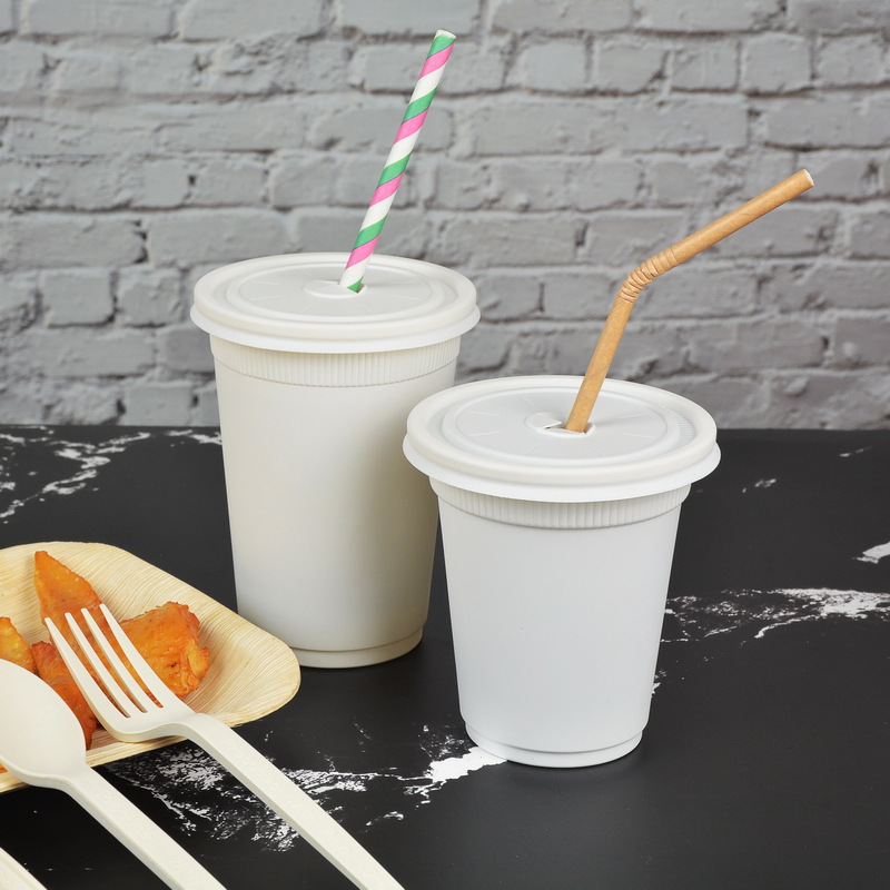 100% Biodegradable Compostable Disposable Corn Starch Plastic Cornstarch Cup For Hotel Meeting Home Occasions