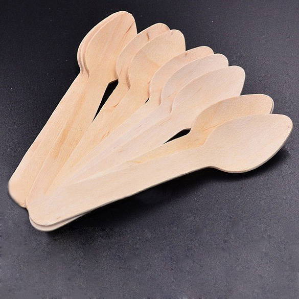 Disposable Wooden Bamboo Soup Spoon Spoons Kitchen Cooking Teaspoons Travel Flatware Support 100% Natural,factory Price 1000 Pcs