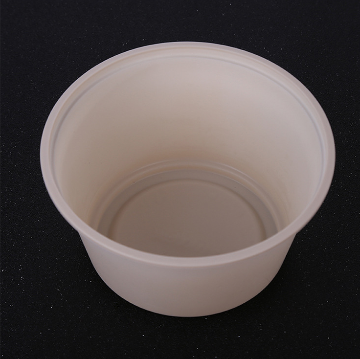 Corn Starch Bowl Poke Bowl Packaging Lid Cornstarch Disposable Food Container Bowl Food Soup Small Container Round Lunch Box