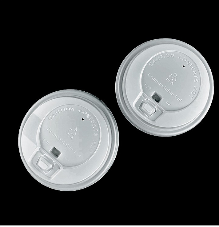 100% Biodegradable Disposable 2 16 12 32 Oz CPLA Plastic Lid Clear Cold Beer Milk Tea Coffee Sauce PLA Custom Cup Lid