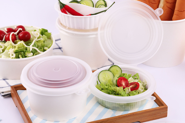 Eco Friendly Disposable Soup Paper Cup Takeaway 11oz Kraft Soup Bowl With Lid