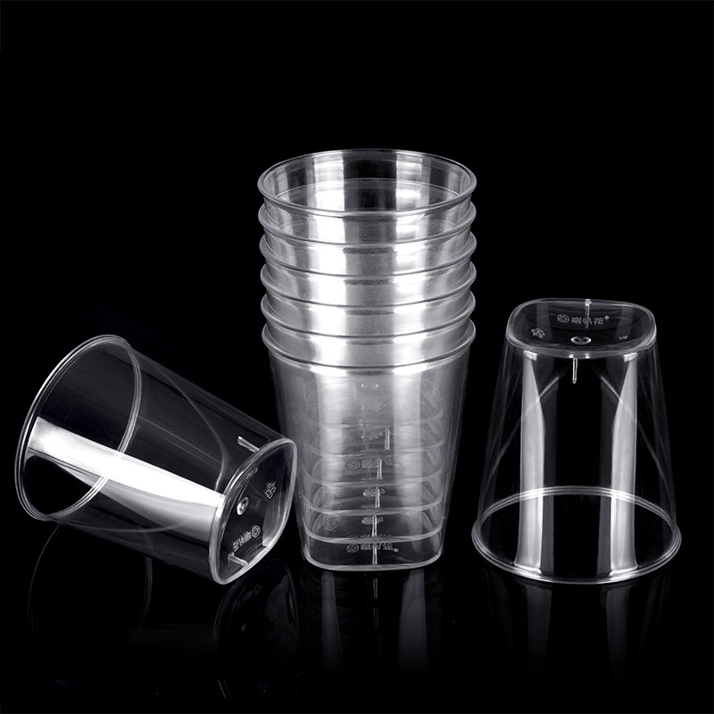 Clear Plastic Airline Cups Hard Disposable Cups 1oz PS Tumbler Plastic Wine Taste Cup