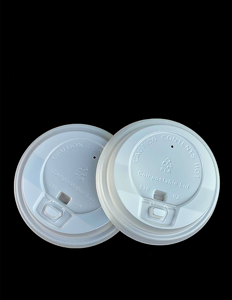 100% Biodegradable Disposable 2 16 12 32 Oz CPLA Plastic Lid Clear Cold Beer Milk Tea Coffee Sauce PLA Custom Cup Lid