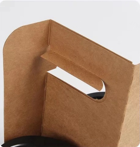 Customized Take Away Hot Drink Coffee Tea Cup Holder Disposable Kraft Paper Cup Holder with Handle