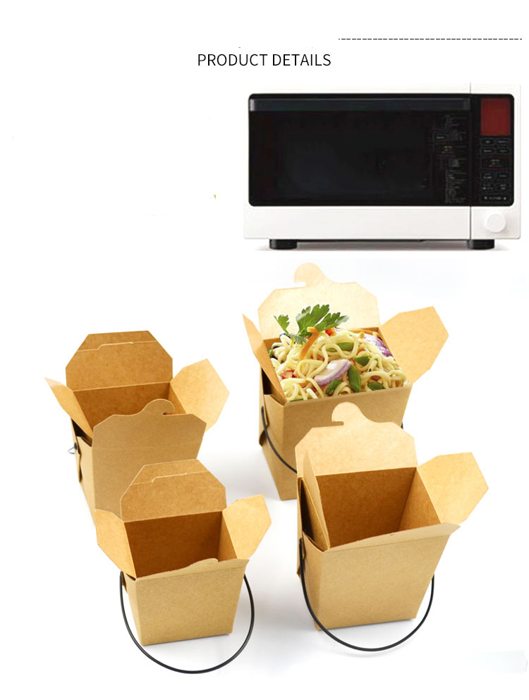 Food Packaging Corrugated Cardboard Paper Boxes Food Grade with Cotton Rope Handle