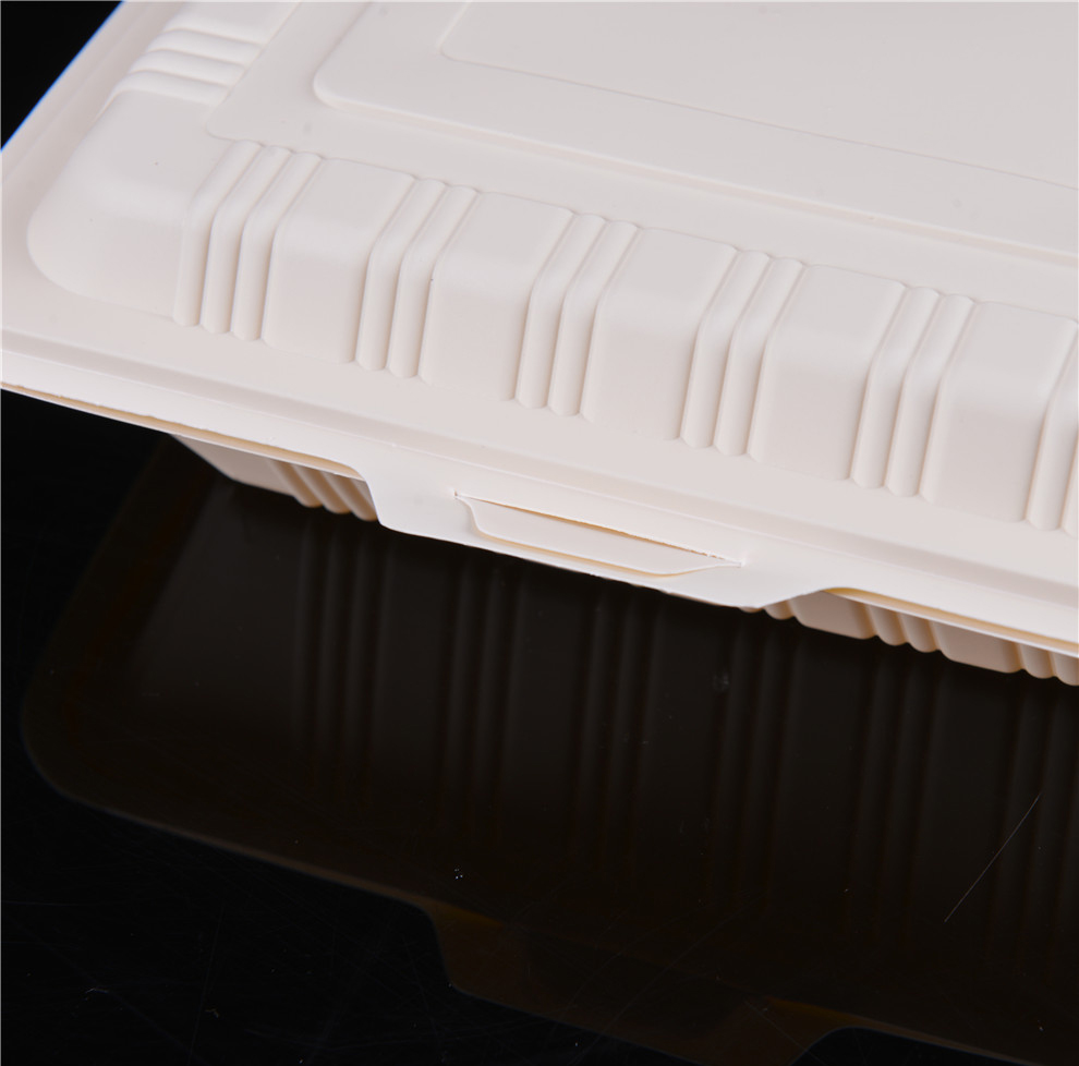 Compostable Degradable Microwavable Cornstarch Material Food Packaging Lunch Boxes/ Food Container Takeout Box with Lid Eco-Friendly