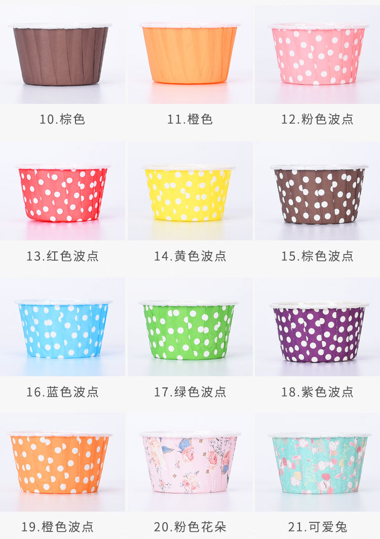 Custom Disposable High Temperature Resistant Grease Proof Food Safe Paper Cupcake Cases Baking Cake Cups