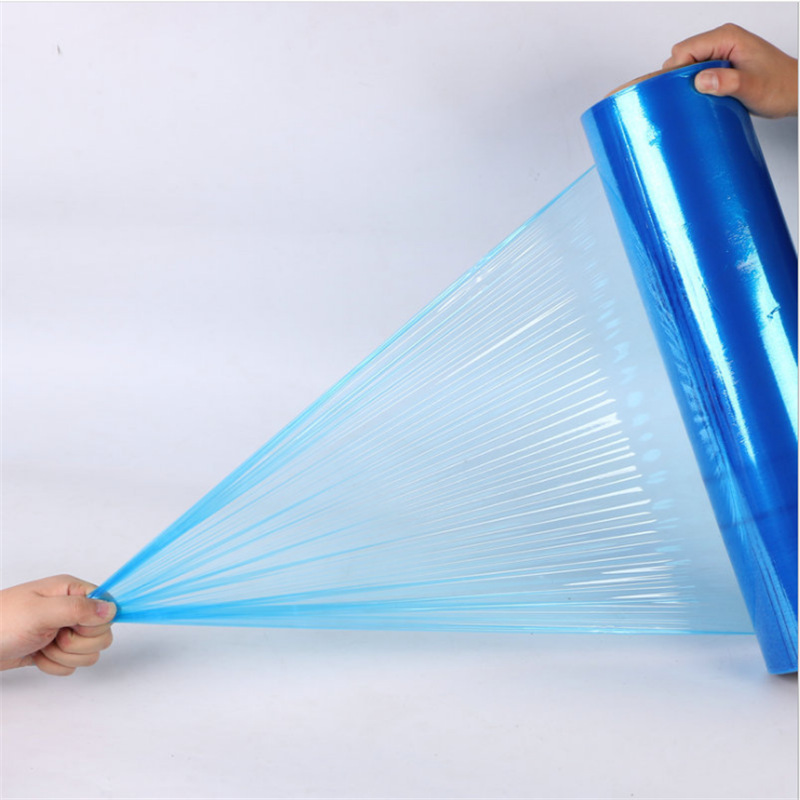 Blue Tinted Stretch Wrap 80 Gauge Plastic Cling Color Hand Stretch Film Rolls for Packaging Moving Packing Pallets