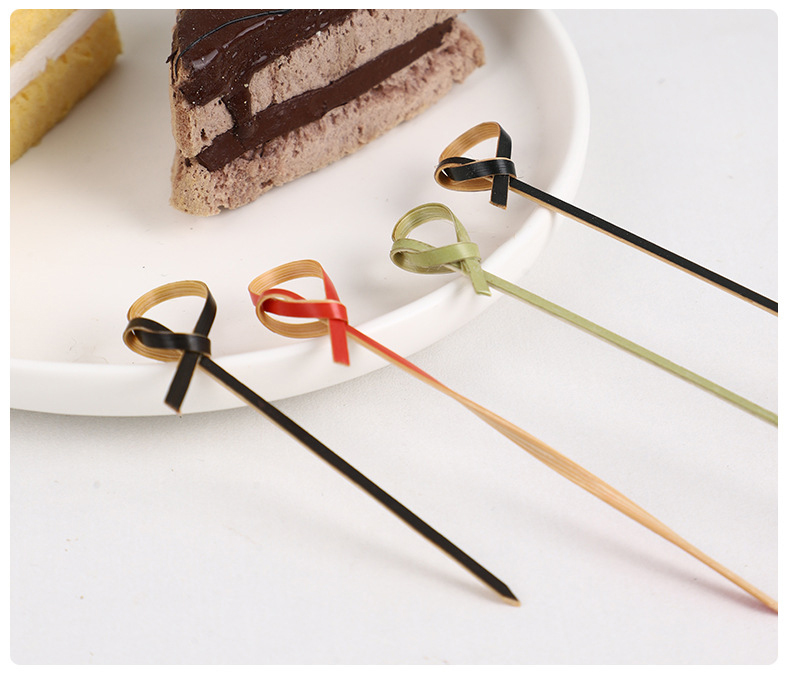 Supplier High Quality Disposable Party Decoration Bamboo Knotted Skewer Cocktail Picks