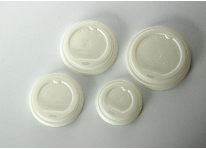 100% Biodegradable Disposable 2 16 12 32 Oz CPLA Plastic Lid Clear Cold Beer Milk Tea Coffee Sauce PLA Custom Cup Lid